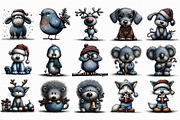 Christmas Animals Clipart, an Illustration by Libby Wishes (Thumbnail 5 of 7)