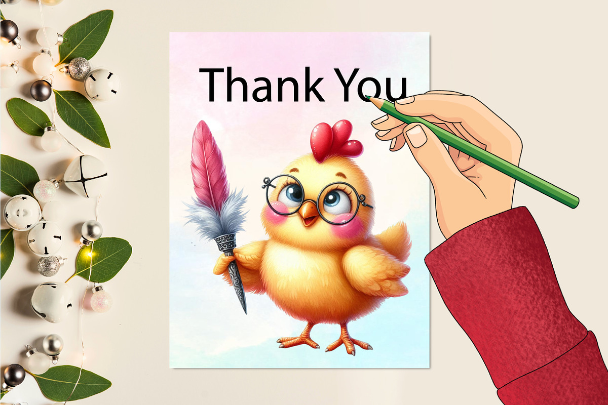 Watercolor Cute Funny Chicken PNG, an Illustration by CraftArtStudio (Photo 3 of 3)