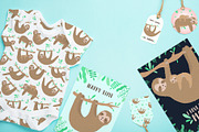 Sloth Vector Collection, an Animal Illustration by Samsonchik Store (Thumbnail 4 of 7)