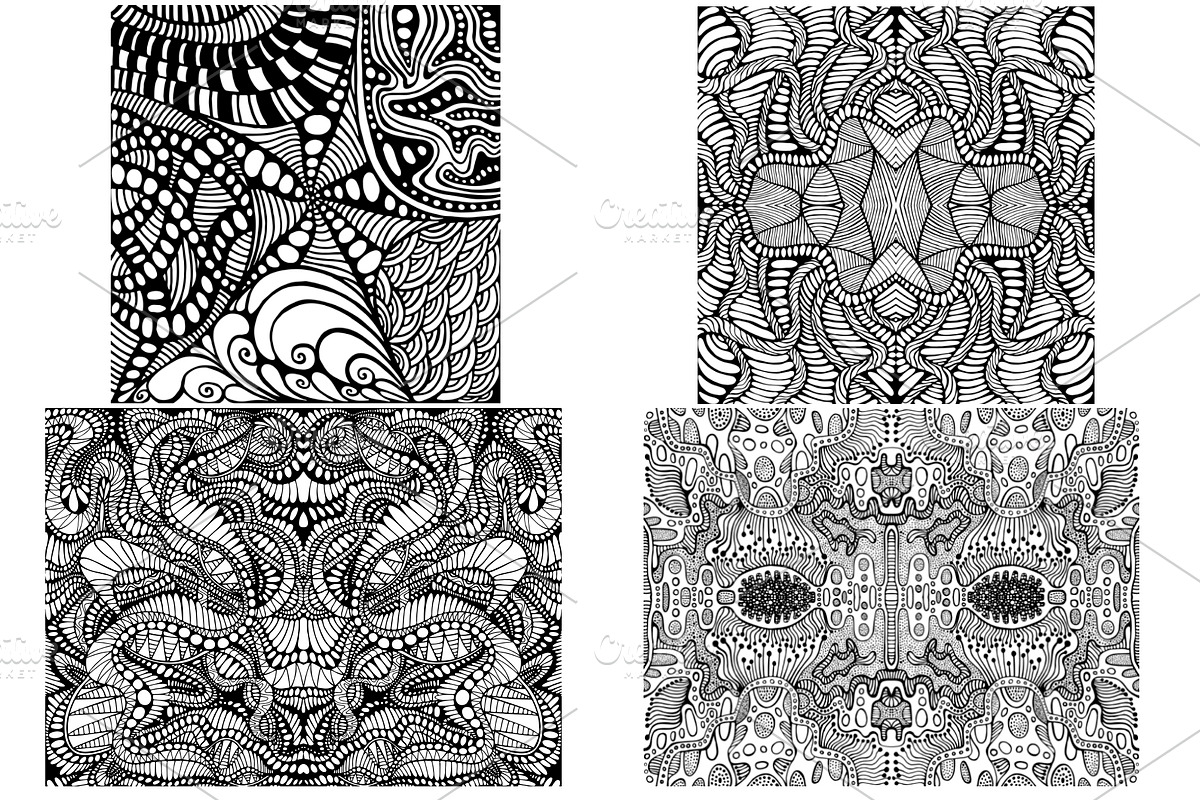 Set of 20 Psychedelic Coloring Page, a Decorative Illustration by Space_Oleandr (Photo 4 of 8)