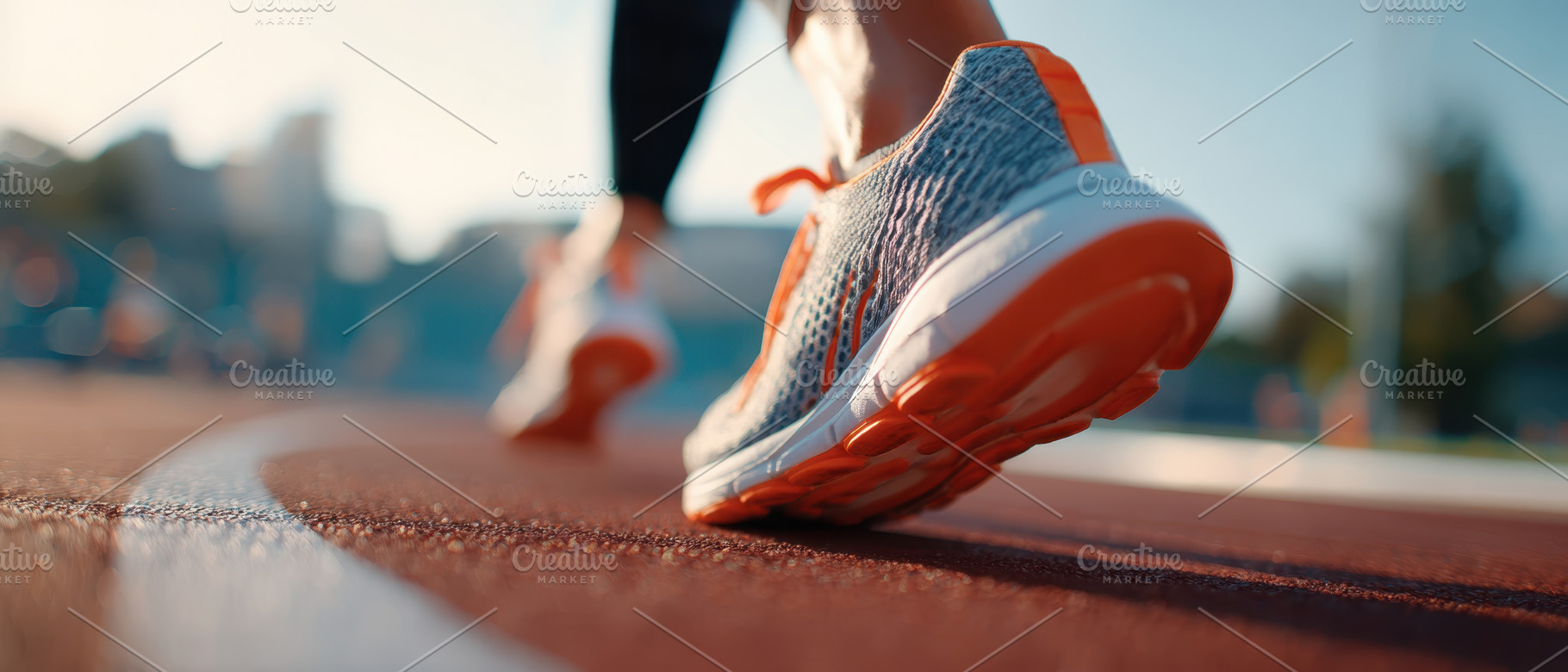 Runner's close-up on athletic shoes in motion, a Sports & Recreation Photo by AlyaAnd