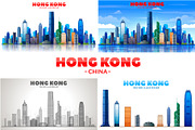 Hong Kong skyline., a Work Illustration by Sky and glass (Thumbnail 1 of 5)