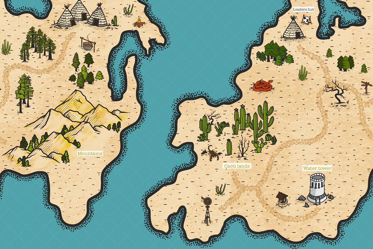 Wild West Procreate Map Brushes, a Brush Add-On by BrushBoy (Photo 14 of 14)