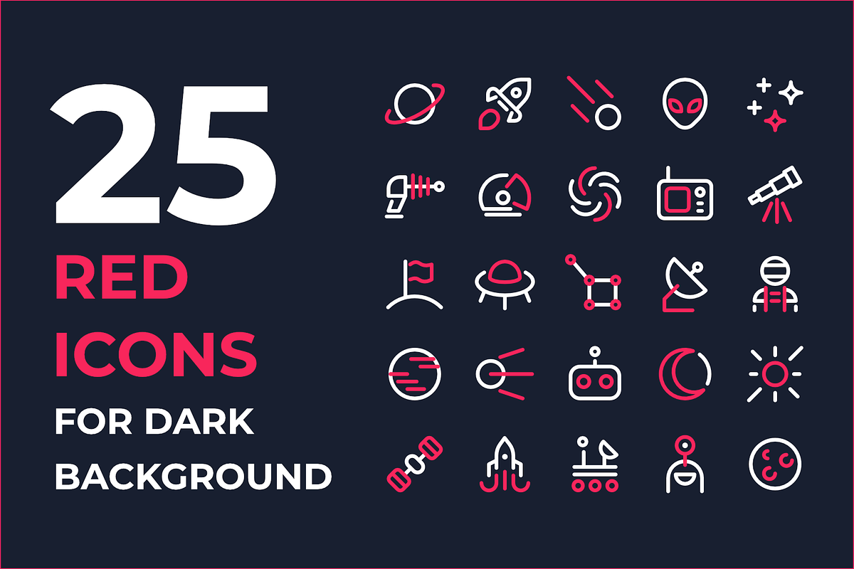 Space icons, an Outline Icon by Ruslan Babkin (Photo 9 of 11)