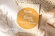 Sunshine First Birthday Invite, a Templates & Theme by VeliusCreativeStudio (Thumbnail 2 of 3)