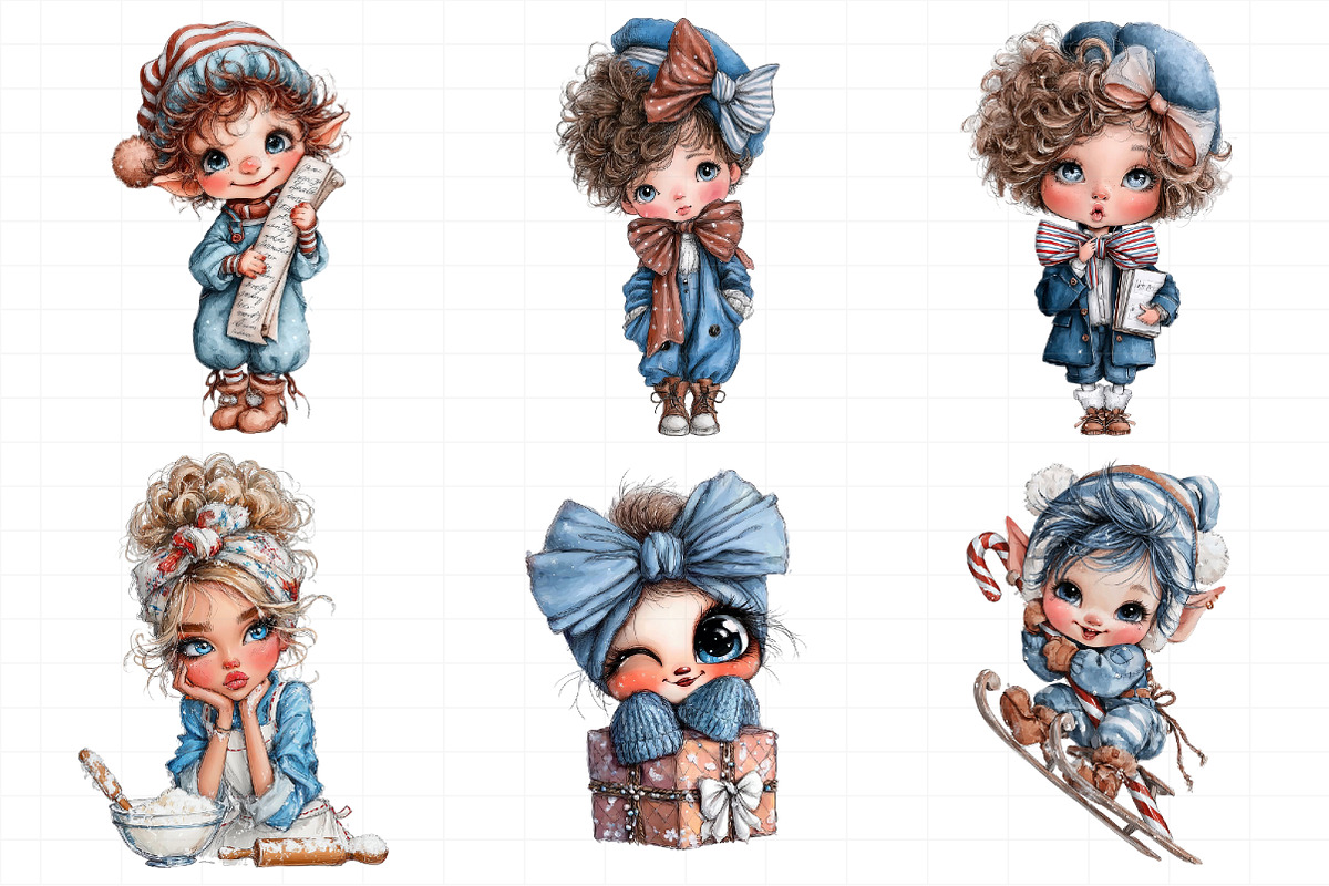 Cute Christmas Characters Clipart, an Illustration by Daily.Designs (Photo 6 of 7)