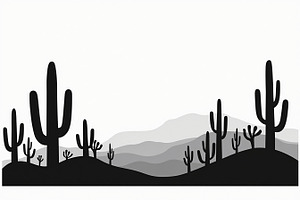 Monochrome Desert Nature Silhouette, an Illustration by jahid234
