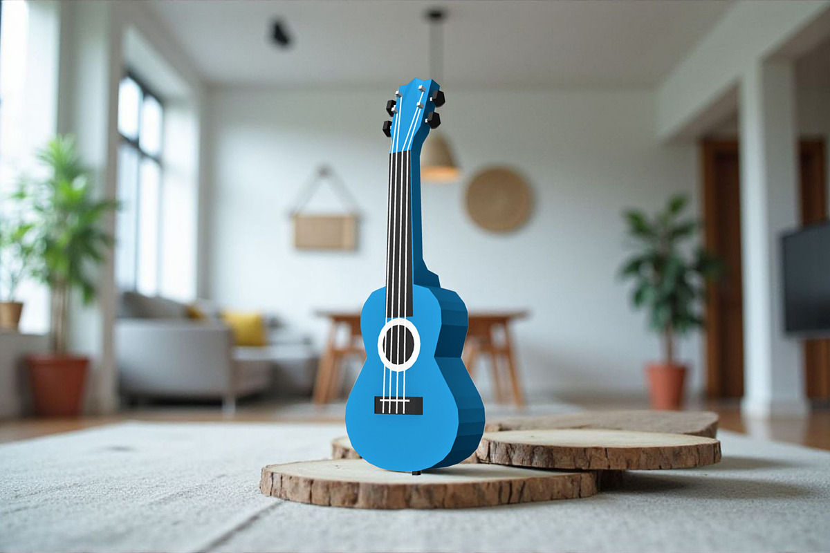 Ukulele - 3d papercraft, a Print Template by PAPER amaze (Photo 1 of 7)