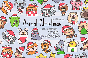 Cute Kawaii Animals Christmas, an Animal Illustration by Palau