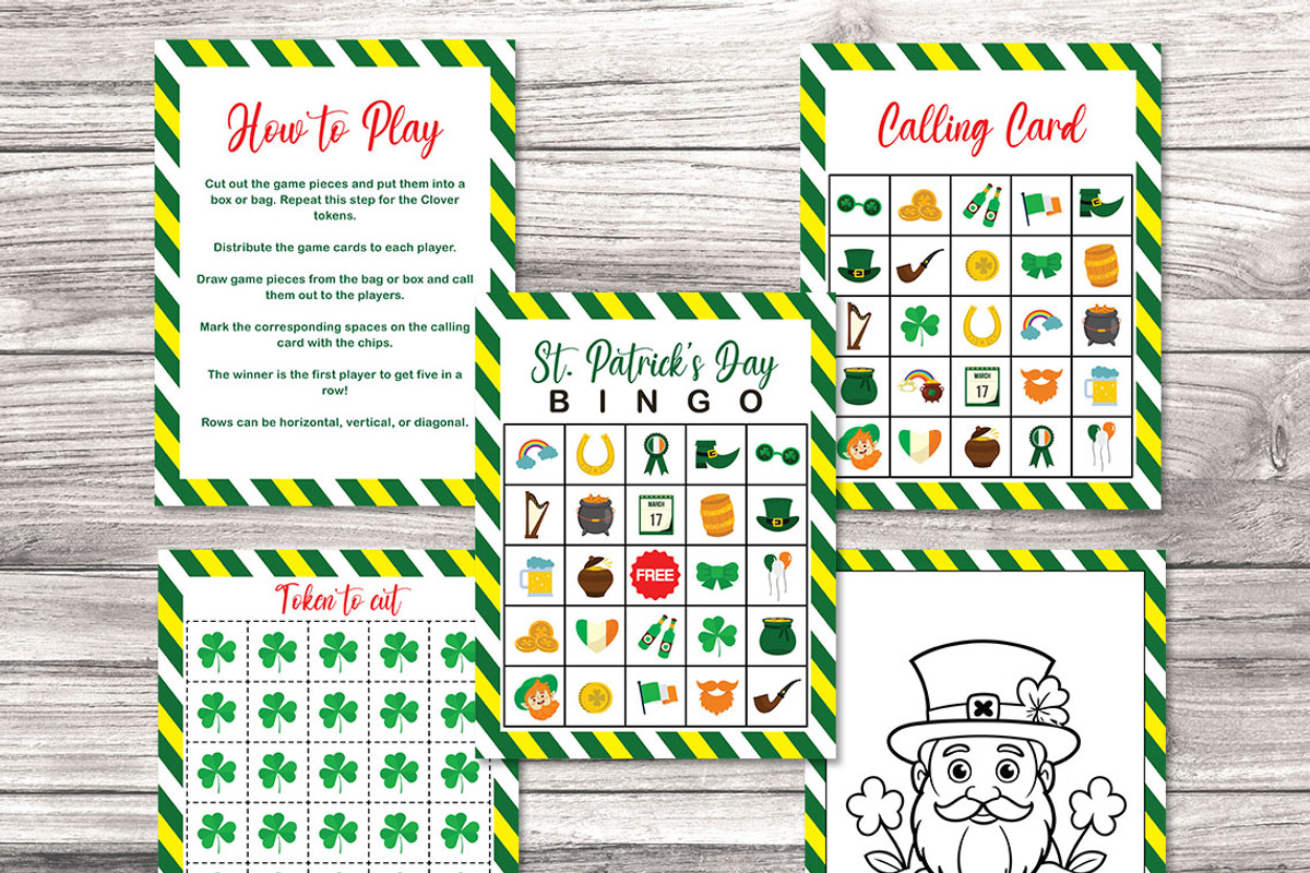 St. Patrick's Day Bingo Printable, a Print Template by Graphicsnext (Photo 2 of 4)