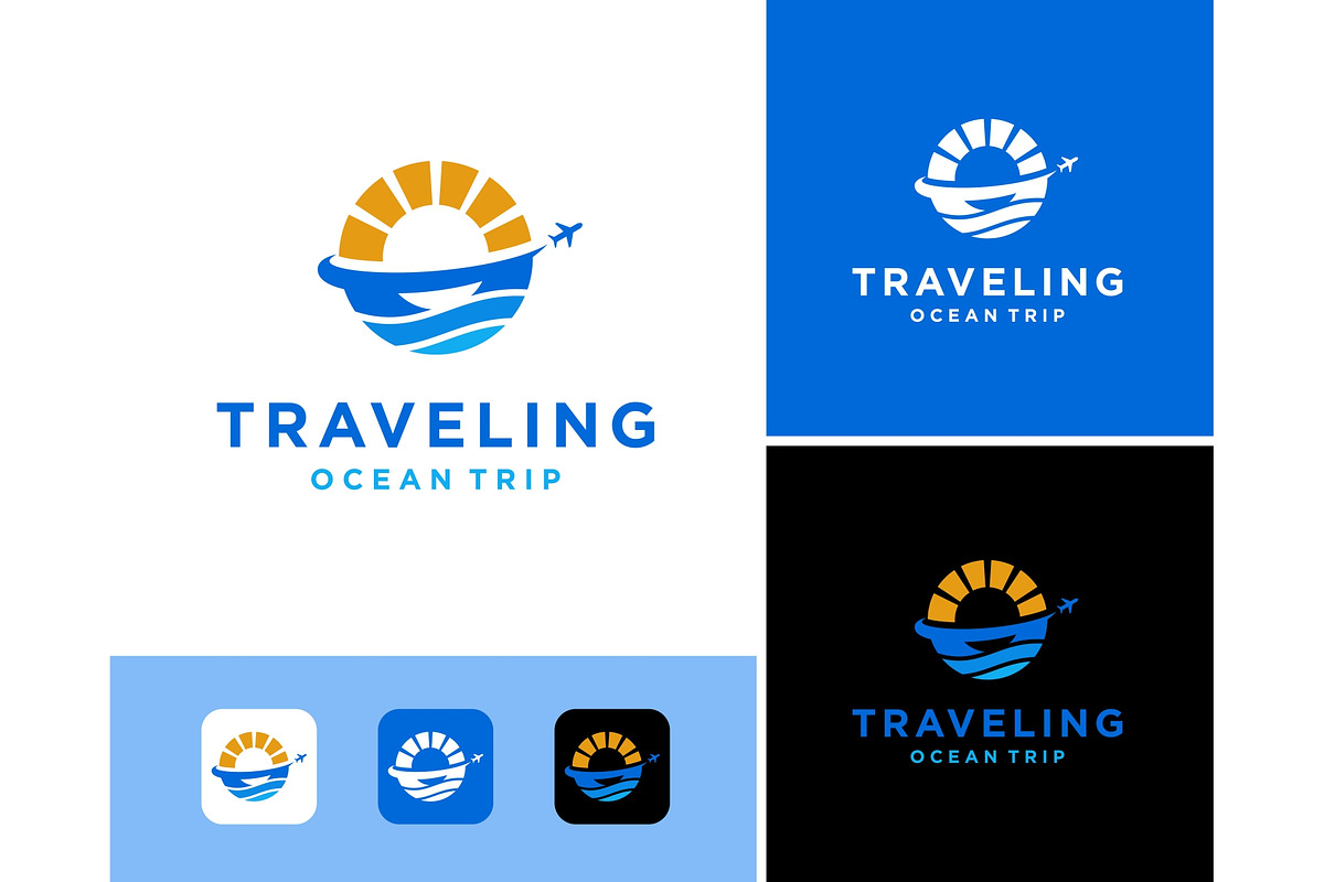 Ocean Sun Travel Flight Logo, a Branding & Logo Template by ika trisiana (Photo 2 of 2)