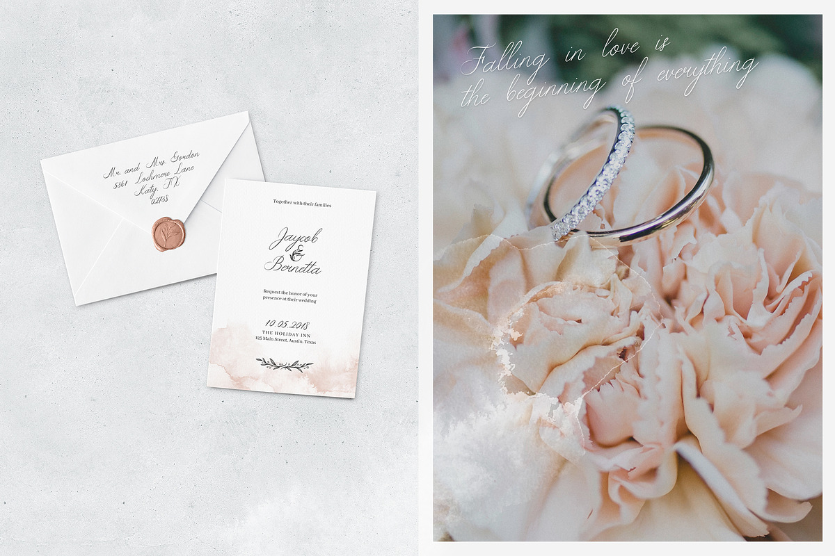 Wedding Floral Font. Floral monogram preview 6
