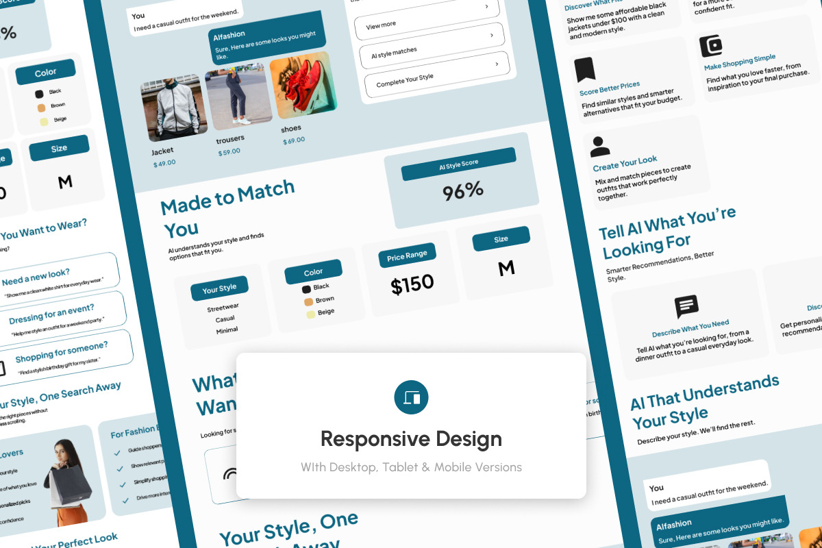 AIfashion Fashion Sales Agent Page, a Landing Page Template by trabaskriya (Photo 3 of 5)