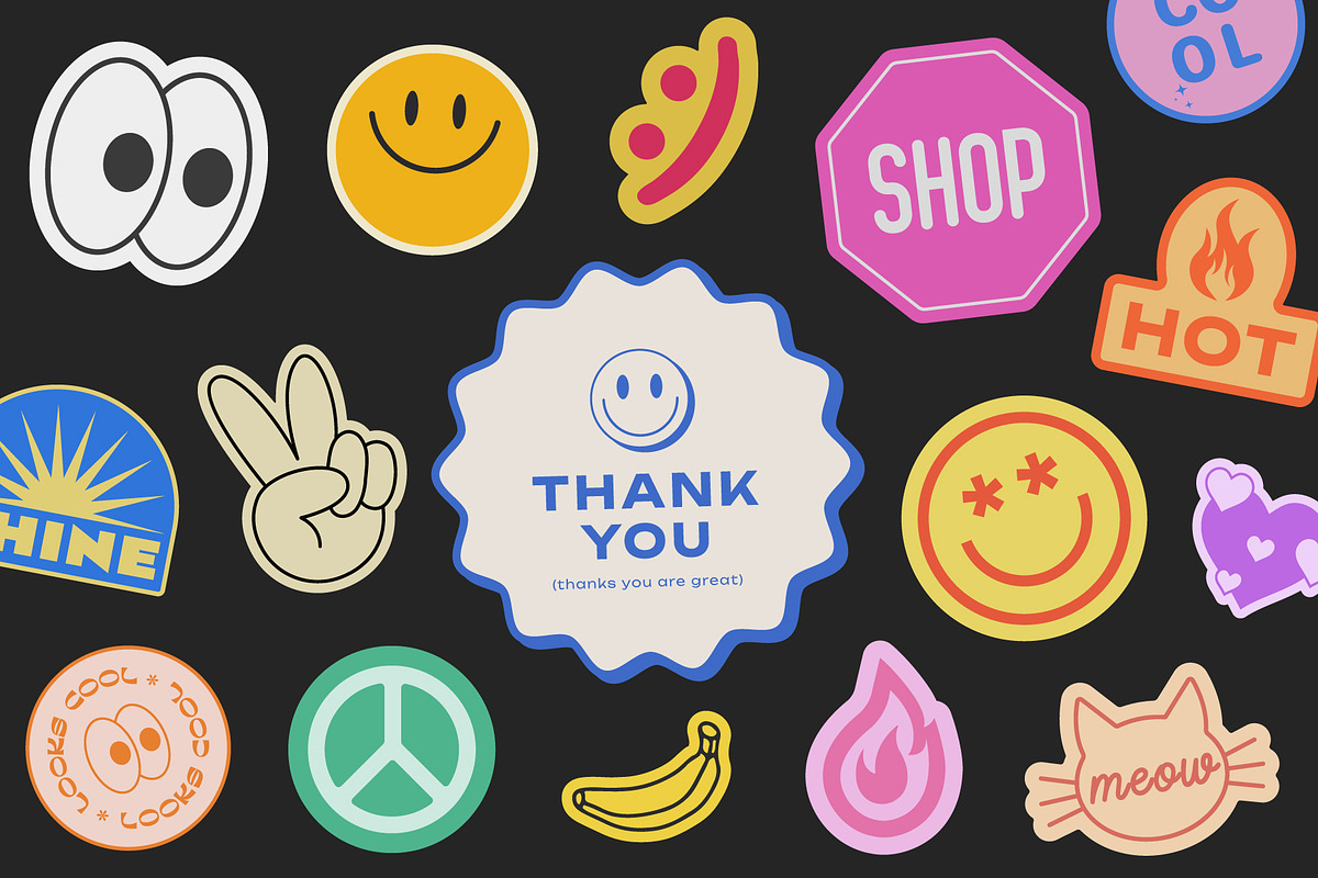 COOL Y2K STICKERS VECTOR SET, a Decorative Illustration by craftlove (Photo 12 of 12)