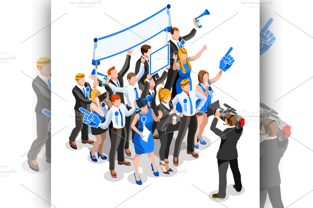 Election Party Rally Crowd, a Person Illustration by Aurielaki Stock Images
