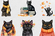 Fall Autumn Black Cat Clipart, an Illustration by Black Bird Studio (Thumbnail 6 of 6)