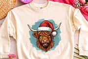 Christmas Highland Cow Santa PNG Art, a Seasonal Illustration by CrexoraLab (Thumbnail 3 of 4)