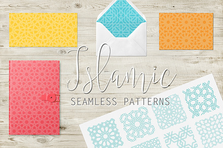 Islamic interlaced seamless pattern