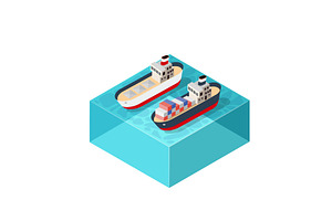 Isometric ship cargo, a Transportation Illustration by AlexZeL