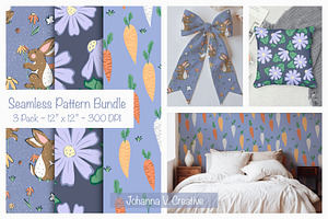 Cute Bunnies Carrots Floral Designs