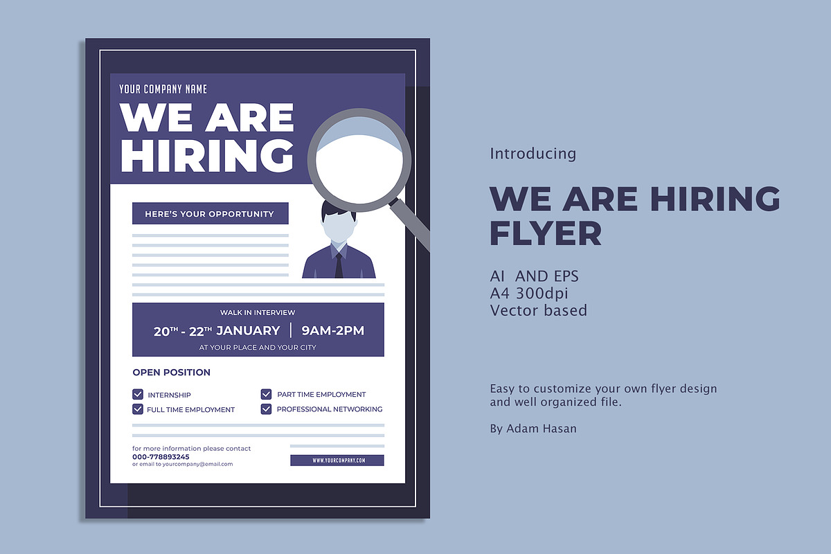 We Are Hiring flyer, a Flyer Template by AdamHasan (Photo 1 of 3)