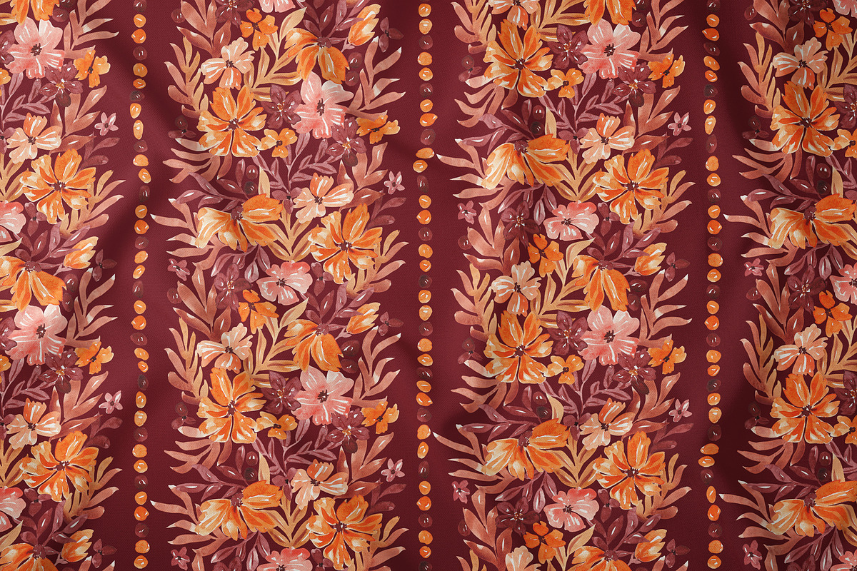 Vertical Fall Flora Seamless pattern, a Pattern Graphic by SirenaArt (Photo 7 of 16)