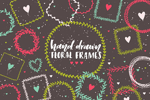 Handdrawn vector frames & wreaths