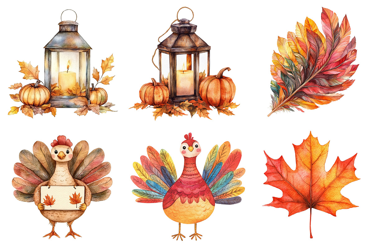 Thanksgiving greeting elements, a Seasonal Illustration by CitraGraphics (Photo 5 of 7)