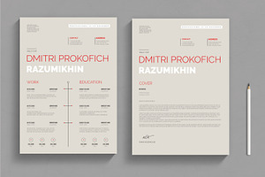 Clean and Minimalist Resume Template, a Resume Template by MightyDesign