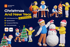 Christmas and New Year 3D Character, a Characters & Person 3D Model by orenjidesign