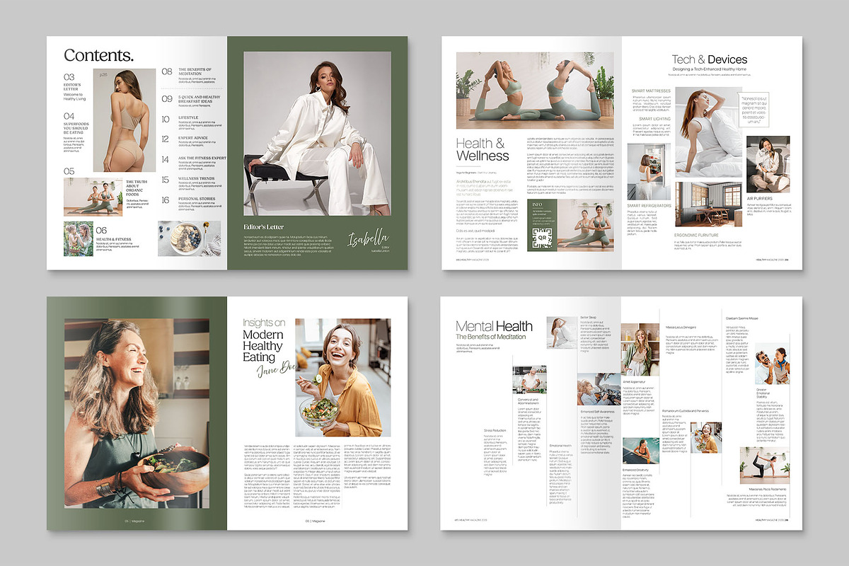 Healthy Lifestyle Magazine Template, a Magazine Template by BrandPacks