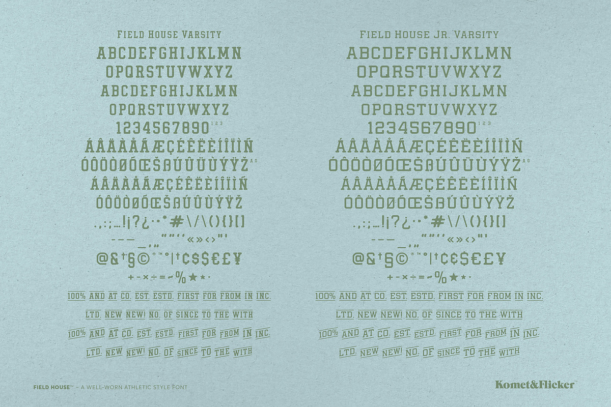 Field House – A Rustic Athletic Font, a Font by Komet & Flicker (Photo 15 of 15)