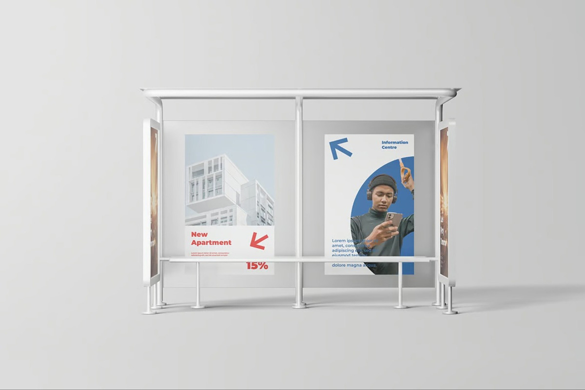 Bus Stop Billboard Mockup, an Advertising Mockup by Se٧enStudio (Photo 5 of 6)