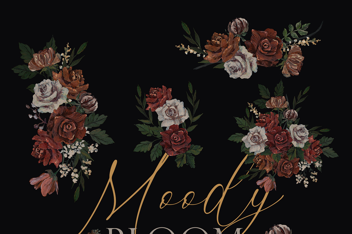 Moody BLOOM Hand Painted Flower, a Decorative Illustration by Beigetime (Photo 6 of 15)