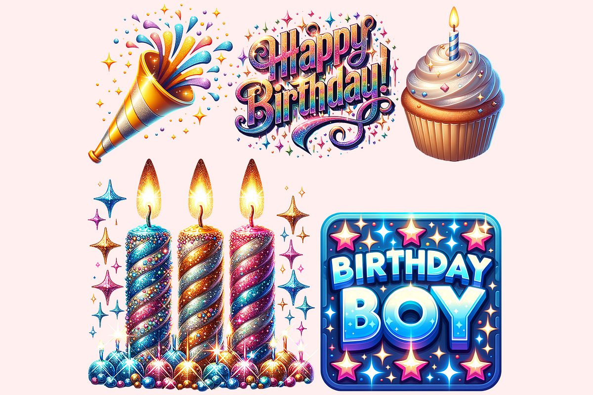 Birthday Clipart PNG Bundle, a Graphic by M9 Design (Photo 3 of 7)