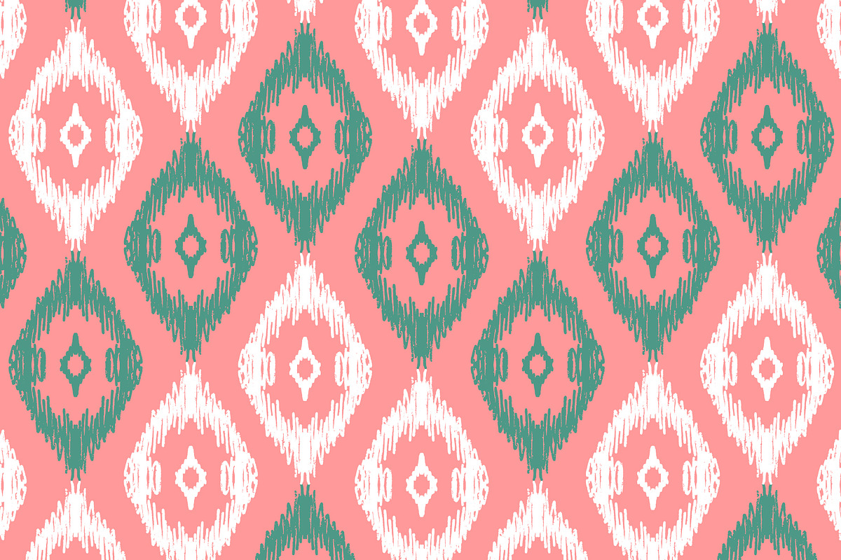 Ikat Diamond Seamless Vector Pattern, a Pattern Graphic by NayaChu (Photo 1 of 7)