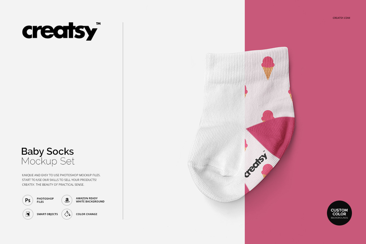 Baby Socks Mockup Set, a Product Mockup by creatsy4 (Photo 1 of 8)