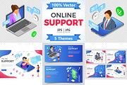 Isometric Online Customer Support, a Person Illustration by TAlex (Thumbnail 1 of 6)