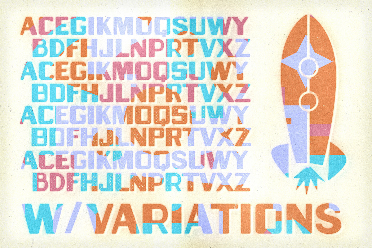 Arizonic | Vintage Futuristic Type, a Sans Serif Font by Artifact Bazaar (Photo 7 of 9)