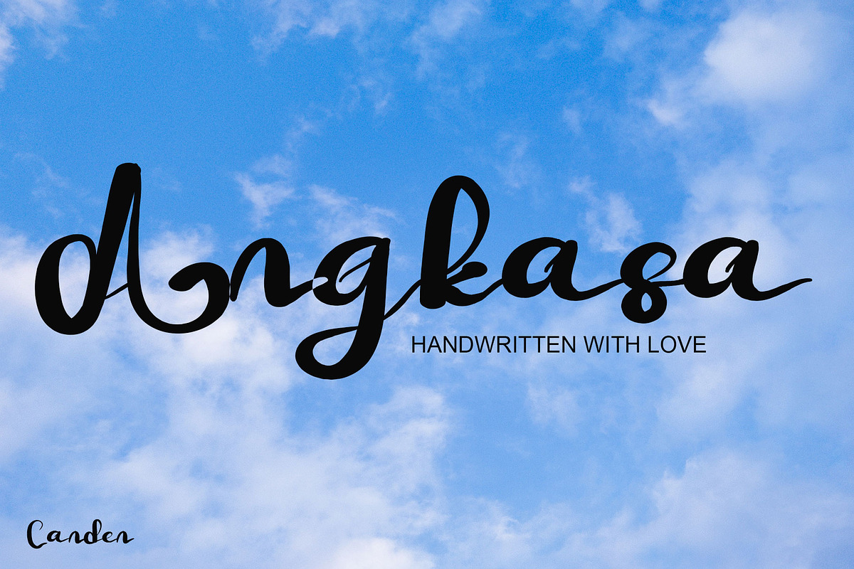 Angkasa, a Script Font by Canden Meutuah (Photo 1 of 8)