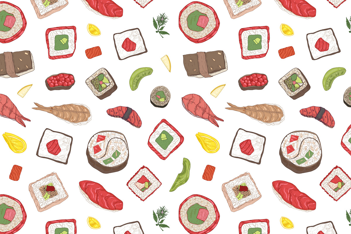 Sushi, hand drawn bundle, a Food Illustration by Good Studio (Photo 19 of 32)