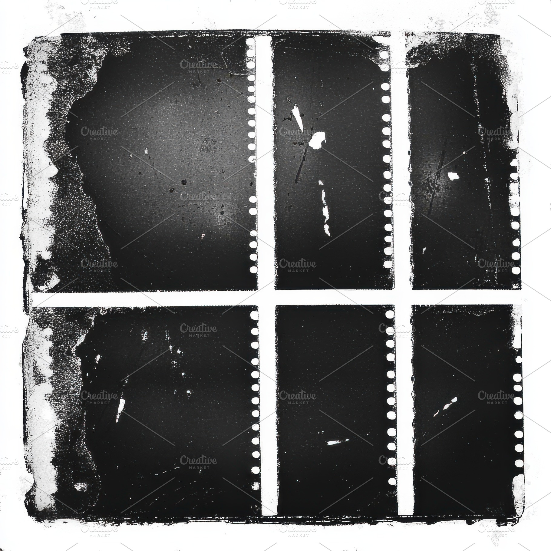 Four Blank Film Frames Grunge Textur, a Background Photo by Pixeness Studio