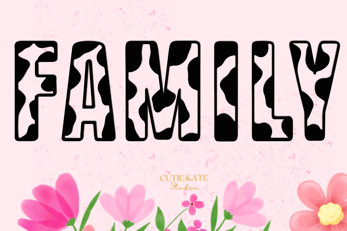 Family Font, a Script Font by Cutie_Kate_Studio (Photo 1 of 11)