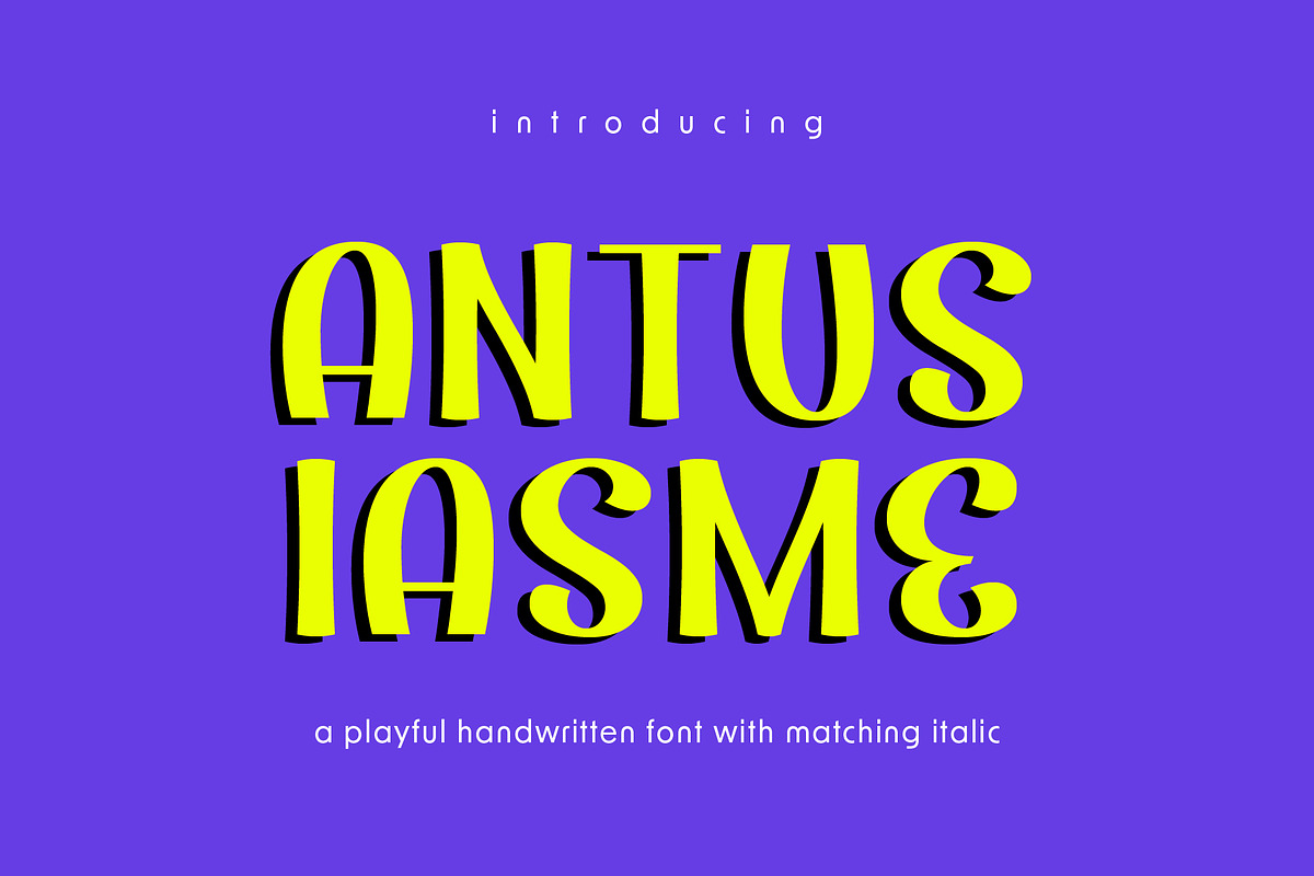 Antusiasme - Playful Font, a Sans Serif Font by Pikgura (Photo 1 of 6)