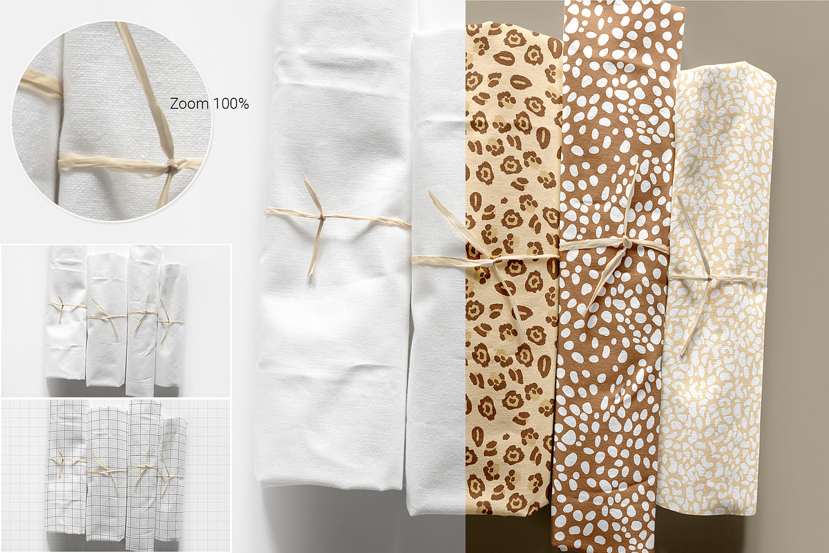 Cotton Fabric Rolls Mockup, a Packaging Mockup by bazarova (Photo 3 of 8)