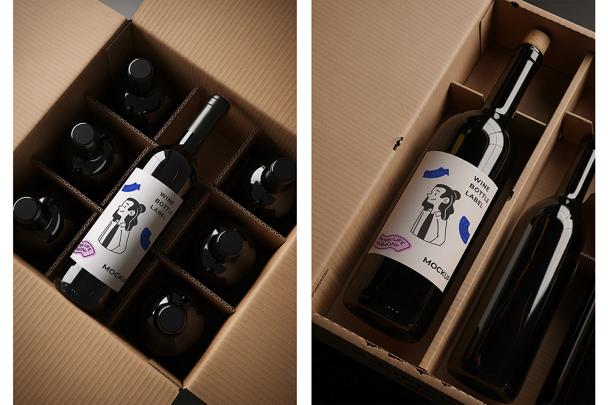 Wine Bottle Mockup, a Product Mockup by Aquarianz Studio (Photo 3 of 4)