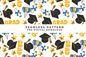 Graduation Seamless PNG, an Illustration by Anca Digital Vibe