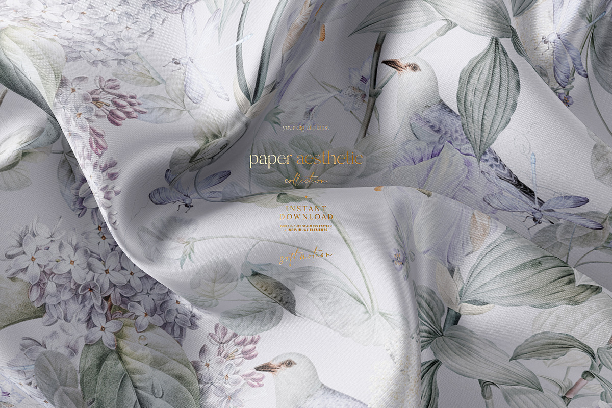 Lilac Pastel Spring Flower Pattern, a Pattern Graphic by paper aesthetic (Photo 6 of 8)