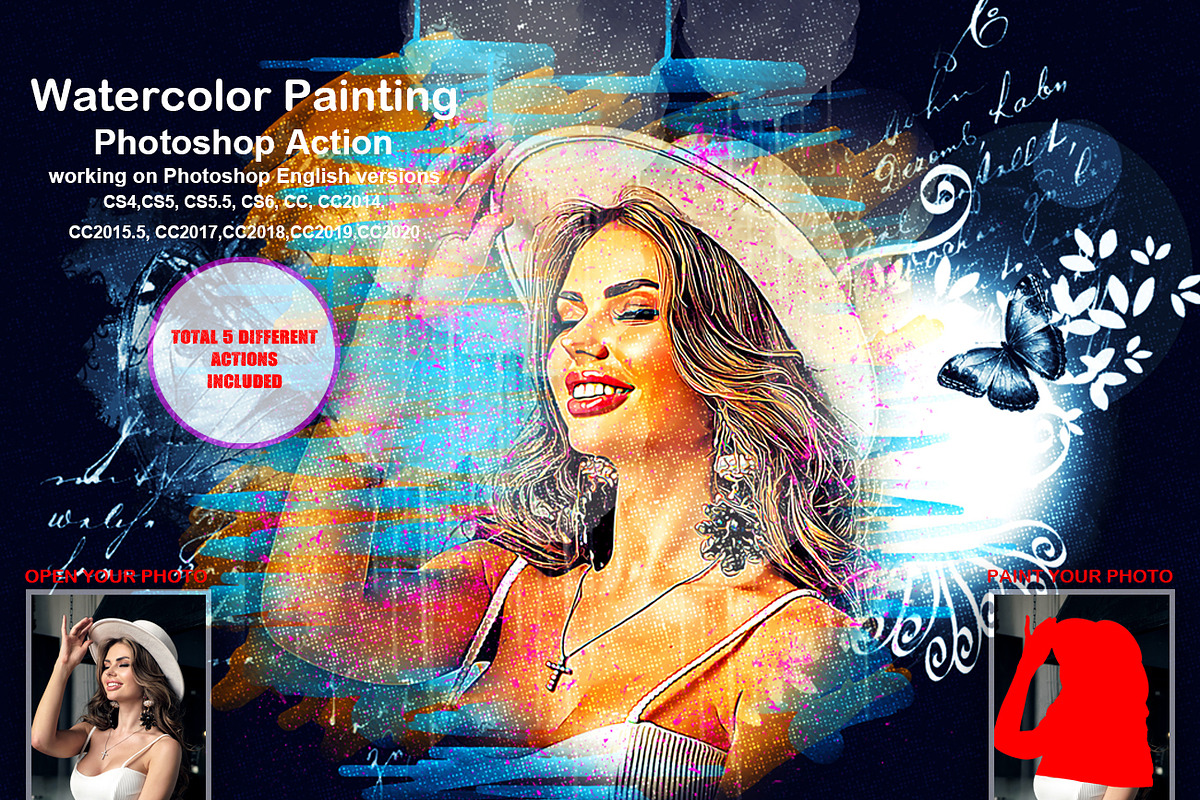 Watercolor Painting Photoshop Action, an Action Add-On by Studio Retouch (Photo 1 of 11)