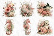Whimsical Floral Undersea Clipart, a Seasonal Illustration by Craft Nest (Thumbnail 5 of 10)